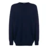 Sudadera de cachemira de punto con cuello redondo y logotipo en la espalda «Navy» 583111T40924140