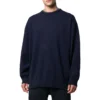 Sudadera de cachemira de punto con cuello redondo y logotipo en la espalda «Navy» 583111T40924140