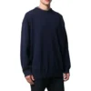 Sudadera de cachemira de punto con cuello redondo y logotipo en la espalda «Navy» 583111T40924140