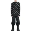 Sudadera de cuello redondo con estampado de logotipo en toda la prenda «Negro Blanco» 724858T16651070