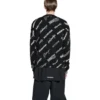 Sudadera de cuello redondo con estampado de logotipo en toda la prenda «Negro Blanco» 724858T16651070