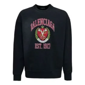 Sudadera de cuello redondo con estampado del logotipo universitario «Black» 676629TLV901076 Sudadera de cuello redondo con estampado del logotipo universitario «Black» 676629TLV901076