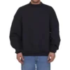 Sudadera de cuello redondo con etiqueta de cuidado «Negro» 724511TNVL61070