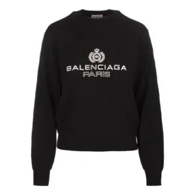 Sudadera de cuello redondo con logotipo, color negro 595106T15511073
