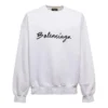 Sudadera de cuello redondo con logotipo en letra cursiva «Blanco» 697869TMVB59040