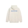 Sudadera de felpa de manga larga para hombre de Balenciaga, color blanco cremoso 600583TJVA89055