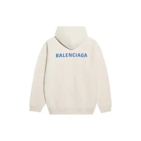 Sudadera de felpa de manga larga para hombre de Balenciaga, color blanco cremoso 600583TJVA89055