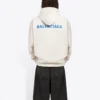 Sudadera de felpa de manga larga para hombre de Balenciaga, color blanco cremoso 600583TJVA89055