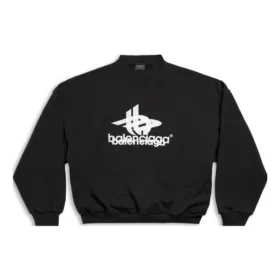 Sudadera deportiva redonda con capas «Negro Blanco» 767860TPVF31070