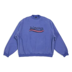 Sudadera extragrande con diseño de Political Campaign dibujado a mano «Blue» 720428TNVE84119