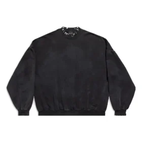 Sudadera redonda con aberturas, oversize «Black Faded» 762718TPVD91055