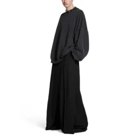 Sudadera redonda con aberturas, oversize «Black Faded» 762718TPVD91055