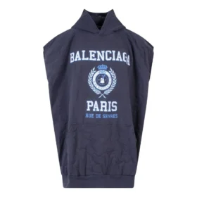 Sudadera sin mangas con capucha y logo universitario de Est. 1917, de corte oversize, «Navy» 697875TMV964140
