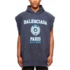 Sudadera sin mangas con capucha y logo universitario de Est. 1917, de corte oversize, «Navy» 697875TMV964140