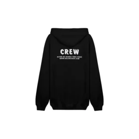Sudadera unisex con cuello redondo, estampado de letras y cremallera, color negro 620974TIV751070