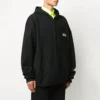 Sudadera unisex con cuello redondo, estampado de letras y cremallera, color negro 620974TIV751070