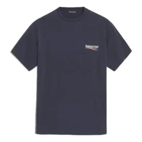 Sudadera unisex de manga corta con estampado de logotipo, azul marino 556150TAV444128