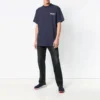 Sudadera unisex de manga corta con estampado de logotipo, azul marino 556150TAV444128