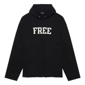 Sudadera unisex FW21 con letras impresas gratis, color negro 661711TKVD41070