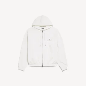 Sudaderas con capucha y cremallera para hombre en blanco