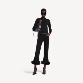 Suéter con cremallera para mujer en negro
