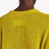 Suéter corto de mujer con cuello redondo en amarillo oscuro Suéter corto de mujer con cuello redondo en amarillo oscuro