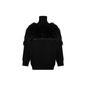 Suéter de cuello alto con cremallera y bandera LGBTQ «Negro» 543766T17621069