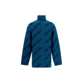Suéter de cuello alto con logo integral «Azul petróleo» 657402T15672470