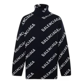 Suéter de cuello alto con logo por toda la prenda «Black White» 621018T15674177