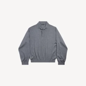 Suéter de cuello alto para hombre en gris jaspeado