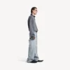 Suéter de cuello alto para hombre en gris jaspeado Suéter de cuello alto para hombre en gris jaspeado