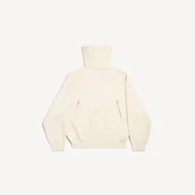 Suéter de cuello alto para mujer, con diseño invertido, en blanco roto