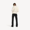 Suéter de cuello alto para mujer, con diseño invertido, en blanco roto Suéter de cuello alto para mujer, con diseño invertido, en blanco roto