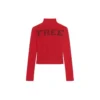 Suéter de cuello alto sin mangas con estampado acanalado «Red» 662722T32106167