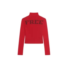 Suéter de cuello alto sin mangas con estampado acanalado «Red» 662722T32106167