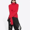 Suéter de cuello alto sin mangas con estampado acanalado «Red» 662722T32106167