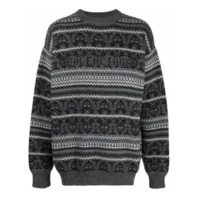 Suéter de cuello redondo con diseño Fair Isle «Gris» 675280T16121240