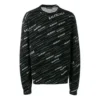 Suéter de cuello redondo con logo jacquard «Negro» 555381T15241070