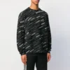 Suéter de cuello redondo con logo jacquard «Negro» 555381T15241070