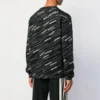 Suéter de cuello redondo con logo jacquard «Negro» 555381T15241070