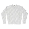 Suéter de cuello redondo con logo por toda la prenda «Gris claro-Blanco» 702952T32331461