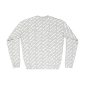 Suéter de cuello redondo con logo por toda la prenda «Gris claro-Blanco» 702952T32331461