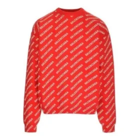 Suéter de cuello redondo con logo por toda la prenda «Rojo Blanco» 702952T32336090