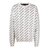 Suéter de cuello redondo con logo por toda la prenda «White Black» 702952T32339054