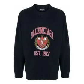 Suéter de cuello redondo con logotipo universitario «Est. 1917» «Negro» 675267T32171000