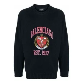 Suéter de cuello redondo con logotipo universitario Est. 1917 «Negro» 675267T32178065
