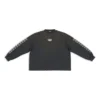 Suéter de cuello redondo con manga bordada con las letras «BB» «Negro y blanco lavado» 699191TMVG79034