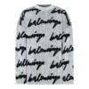 Suéter de cuello redondo de algodón con diseño 3D Scribble «Blanco» 625985T31809040