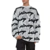 Suéter de cuello redondo de algodón con diseño 3D Scribble «Blanco» 625985T31809040