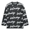 Suéter de cuello redondo de algodón con diseño 3D Scribble «Negro» 625985T31801070